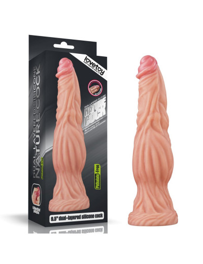 Телесный фаллоимитатор 9.5 Dual layered Platinum Silicone Cock - 24,5 см.