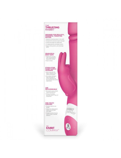 Розовый вибратор с функцией толкания Thrusting Rabbit