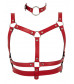 Красный комплект БДСМ-аксессуаров Harness Set