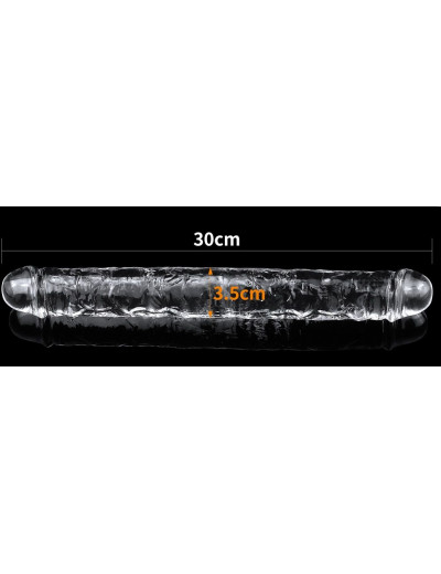 Прозрачный двусторонний фаллоимитатор Flawless Clear Double Dildo - 30 см.