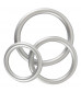 Набор из 3 эрекционных колец под металл Metallic Silicone Cock Ring Set