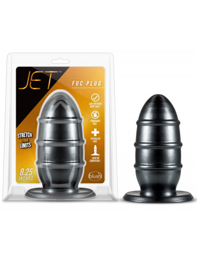 Черная анальная пробка Fuc Plug - 20,9 см.