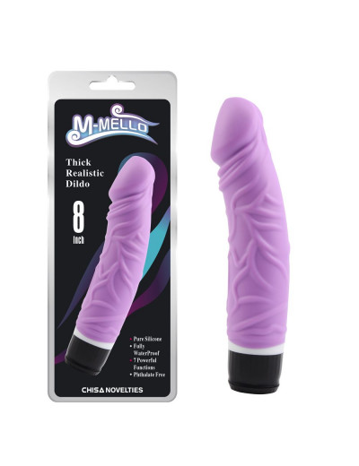 Фиолетовый вибратор-реалистик Thick Realistic Dildo - 19,5 см.