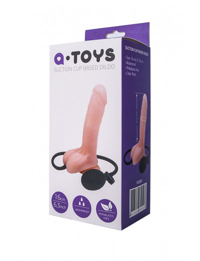 Реалистичный телесный фаллоимитатор A-Toys - 20 см.