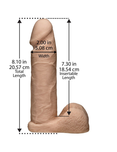 Ультрареалистичная насадка для трусиков Vac-U-Lock 8  ULTRASKYN Cock - 20,57 см.
