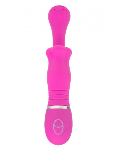 Розовый вибромассажёр с вращающейся головкой THE CHARLOTTE ROSE PINK INTERNAL ROTATION - 23 см.