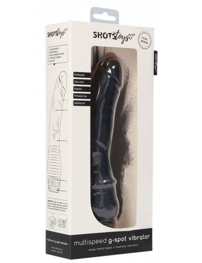Черный вибромассажер Multispeed G-Spot Vibrator - 19 см.