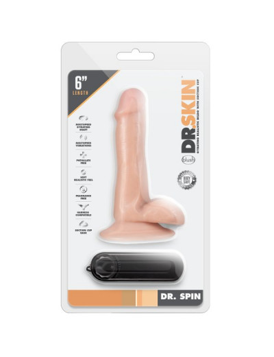Телесный ротатор-реалистик Dr. Spin 6 inch Gyrating Realistic Dildo - 16,5 см.
