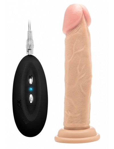 Телесный вибратор-реалистик Vibrating Realistic Cock 8  - 20 см.
