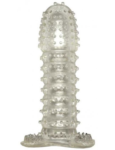 Прозрачная насадка с шипиками Cristal Condom - 12,5 см.