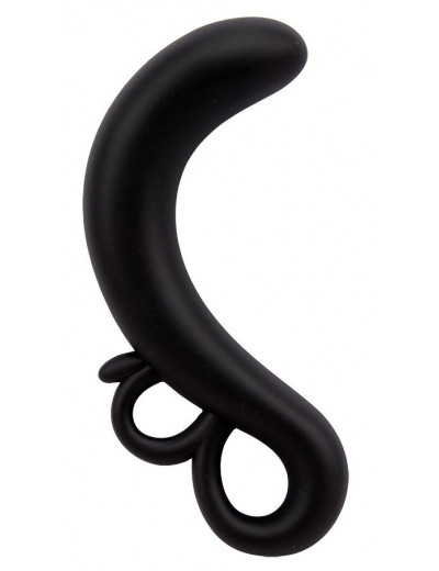 Черный G-стимулятор Two-Finger G-Spot Plug - 14 см.