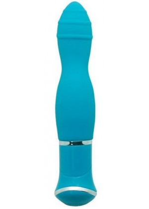 Голубой вибратор ECSTASY Rippled Vibe - 19,5 см.