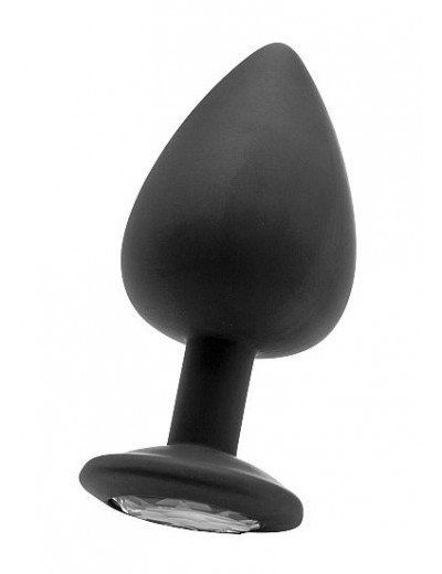 Чёрная анальная пробка Extra Large Diamond Butt Plug - 9,3 см.