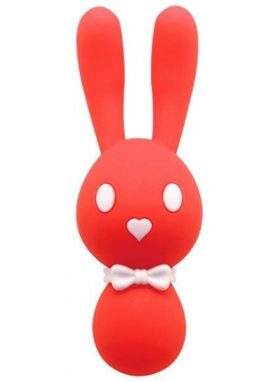 Оранжевый вибростимулятор-зайчик Dorcel - 16 см.