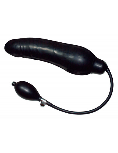 Латексный фаллоимитатор с функцией подкачки Black Latex Balloon - 23 см.