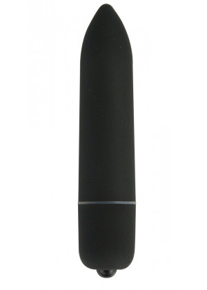 Чёрная удлинённая вибропуля Power Bullet Black - 8,3 см.