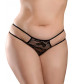 Черные трусики Crotchless Pleasure Pearls XL-XXL с бусинами и анальным стимулятором
