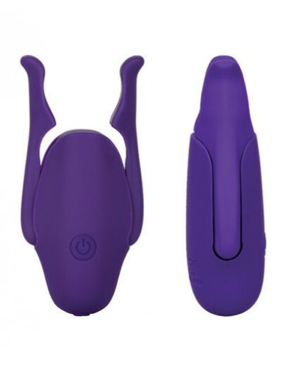 Фиолетовые виброзажимы для сосков Nipple Play Rechargeable Nipplettes