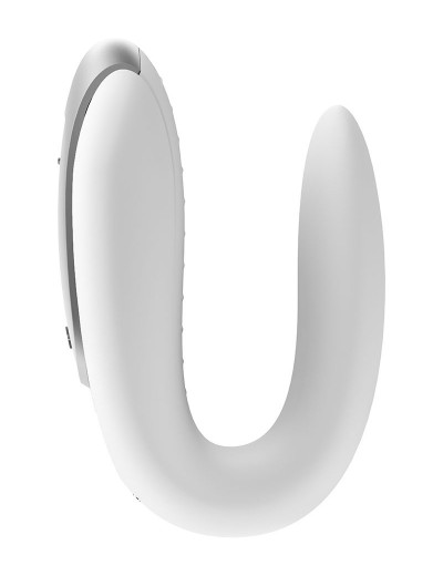 Белый вибромассажёр для пар Satisfyer Double Fun
