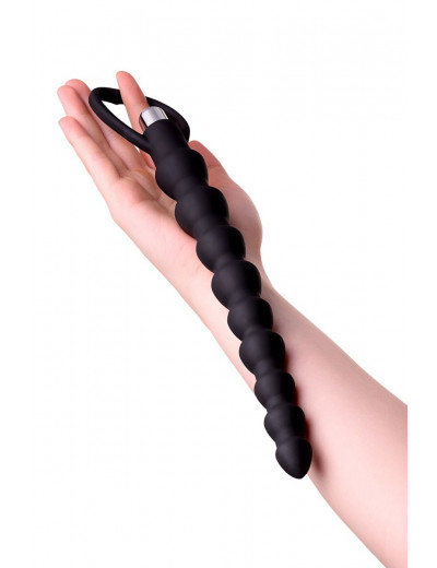 Черная анальная цепочка с вибрацией A-toys - 32,7 см.