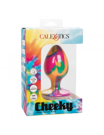 Яркая анальная пробка Cheeky Large Tie-Dye Plug - 9 см.