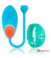 Голубое виброяйцо с зеленым пультом-часами Wearwatch Egg Wireless Watchme
