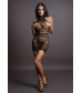 Эффектное мини-платье с высоким воротником High Lace Neck Net Mini Dress