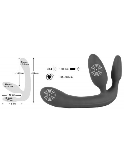 Фиолетовый безремневой вибрострапон Vibrating Strapless Strap-On