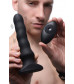 Черный вибратор с волнообразным движением Silicone Vibrating   Squirming Plug with Remote Control - 19,5 см.