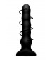 Черный вибратор с волнообразным движением Silicone Vibrating   Squirming Plug with Remote Control - 19,5 см.