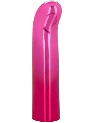 Розовый изогнутый мини-вибромассажер Glam G Vibe - 12 см.