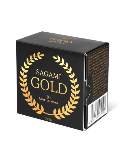 Золотистые презервативы Sagami Gold - 10 шт.