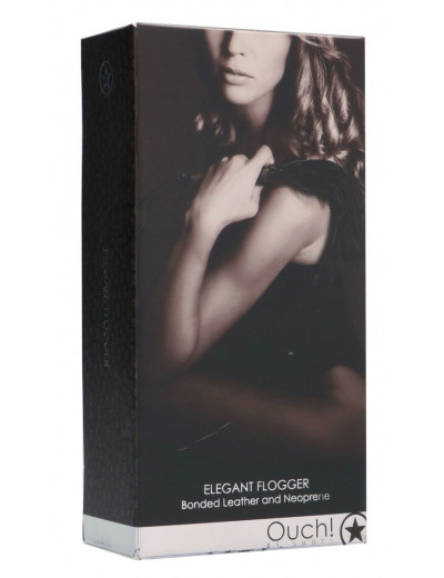 Серая многохвостовая гладкая плеть Elegant Flogger - 39 см.
