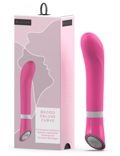 Розовый G-стимулятор с вибрацией Bgood Deluxe Curve - 19,3 см.