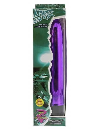 Фиолетовый классический вибратор KRYPTON STIX 7 MASSAGER - 17,8 см.