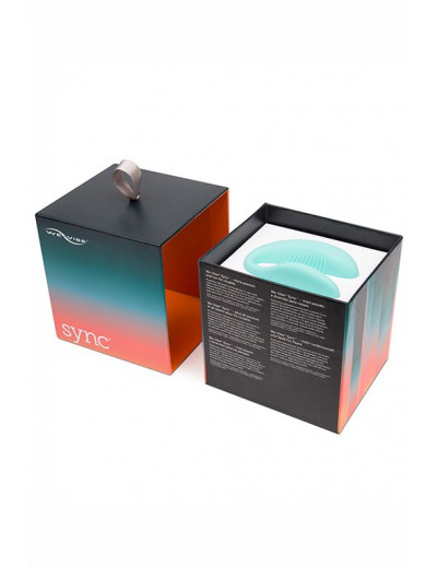 Голубой вибромассажер для пар We-Vibe Sync Aqua на радиоуправлении