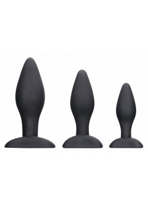 Набор из 3 черных анальных пробок Apex Butt Plug Set