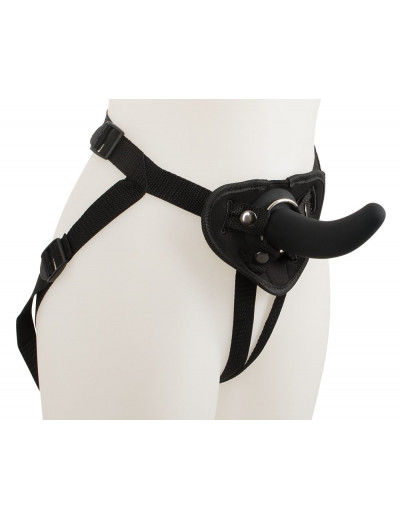 Черный вибрострапон с пультом ДУ RC Vibrating Strap-On - 13 см.