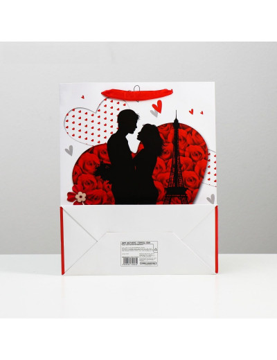Подарочный пакет  Романтичная пара Love  - 32 х 26 см.