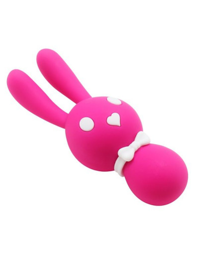 Розовый вибростимулятор-зайчик Dorcel - 16 см.