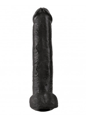 Чёрный фаллоимитатор-гигант 15  Cock with Balls - 40,6 см.