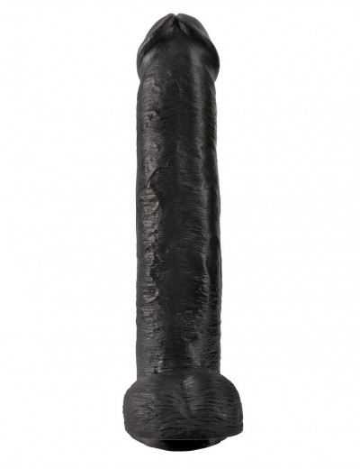 Чёрный фаллоимитатор-гигант 15  Cock with Balls - 40,6 см.
