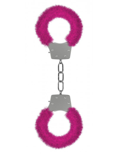 Розовые пушистые наручники OUCH! Pink